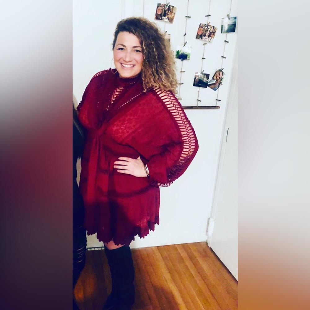 Red Lace casual Dress